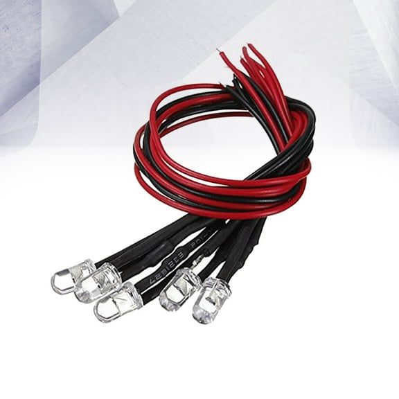 REOFLYUP 10PCS Wired Light Bulb LED Flash Light Red PVC Round Lighting for RC Toys