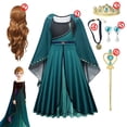 thumbnail image 5 of Vestido de princesa de Frozen de Disney para niñas, traje de baile de malla con lentejuelas blancas, ropa de carnaval, Cosplay para niños, Reina de la nieve, Elsa y Anna, 5 of 5