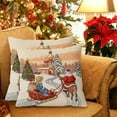 thumbnail image 5 of hulanddfd Christmas Throw Pillow Cover 18"x18" Linen Pillow Case with Santa and Woman Patterns Winter Holiday Decor Throw Cushion Case for Couch Sofa Living room Bedroom Indoor Home Decor, 5 of 6