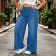 thumbnail image 4 of IFNWSV Denim Pants for Women Plus Size Stretchy Wide Leg Jeans with Pockets High Waisted Loose Casual Trousers Sky Blue 2XL, 4 of 7