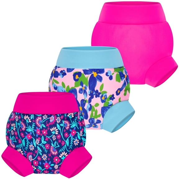 BIG ELEPHANT Baby Swim Diapers 3pcs, Reusable Adjustable Washable Waterproof Swimming Diaper for Boy's and Girl's, 5T