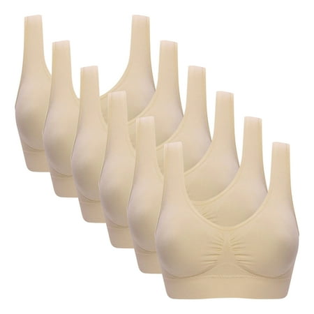 

Valcatch Womens Breathable Sports Bra - Wirefree Sleep Bra 6Pack/S-5XL