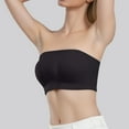 thumbnail image 6 of ZJXFGS Half Bras for Women Strapless Minimizer Bras Women's Strapless Push up Bras Without Shoulders And No Ring Wrapping Bandeau Bras for Women Plus Size Black XL, 6 of 9
