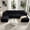 Black, variant on Anybox 118" Corduroy U-Shaped Sectional Sofas, Modular Boneless Cloud Couch with Left-Facing Chaise and Ottoman, No Assembly, Black