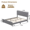 thumbnail image 2 of Zzistar Wood Bed Frame with Type-C & USB Ports, Adult Upholstered Platform Bed Frame with Adjustable Headboard, Full Size, 2 of 9
