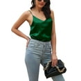thumbnail image 3 of SAYOO Women Silk Satin Tops Vest Summer Sexy Camis Tank For Ladies Strappy Camisole Top Shirts V-neck Sleeveless Crop Tops Femme Cloth, 3 of 6
