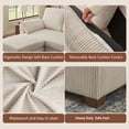 thumbnail image 2 of Pingliang Home Corduroy Sectional Sofa with Double Ottomans, Modern Modular Sofa Couch with Storage,4 Seat U-Shaped Couch Sofa for Living Room, Apartment, APT,Office,Studio,Beige, 2 of 8