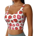 thumbnail image 2 of Naloa Hand Drawn Strawberry Sports Bras for Women, High Support Bra with Removable Pads, Comfortable - Medium, 2 of 9