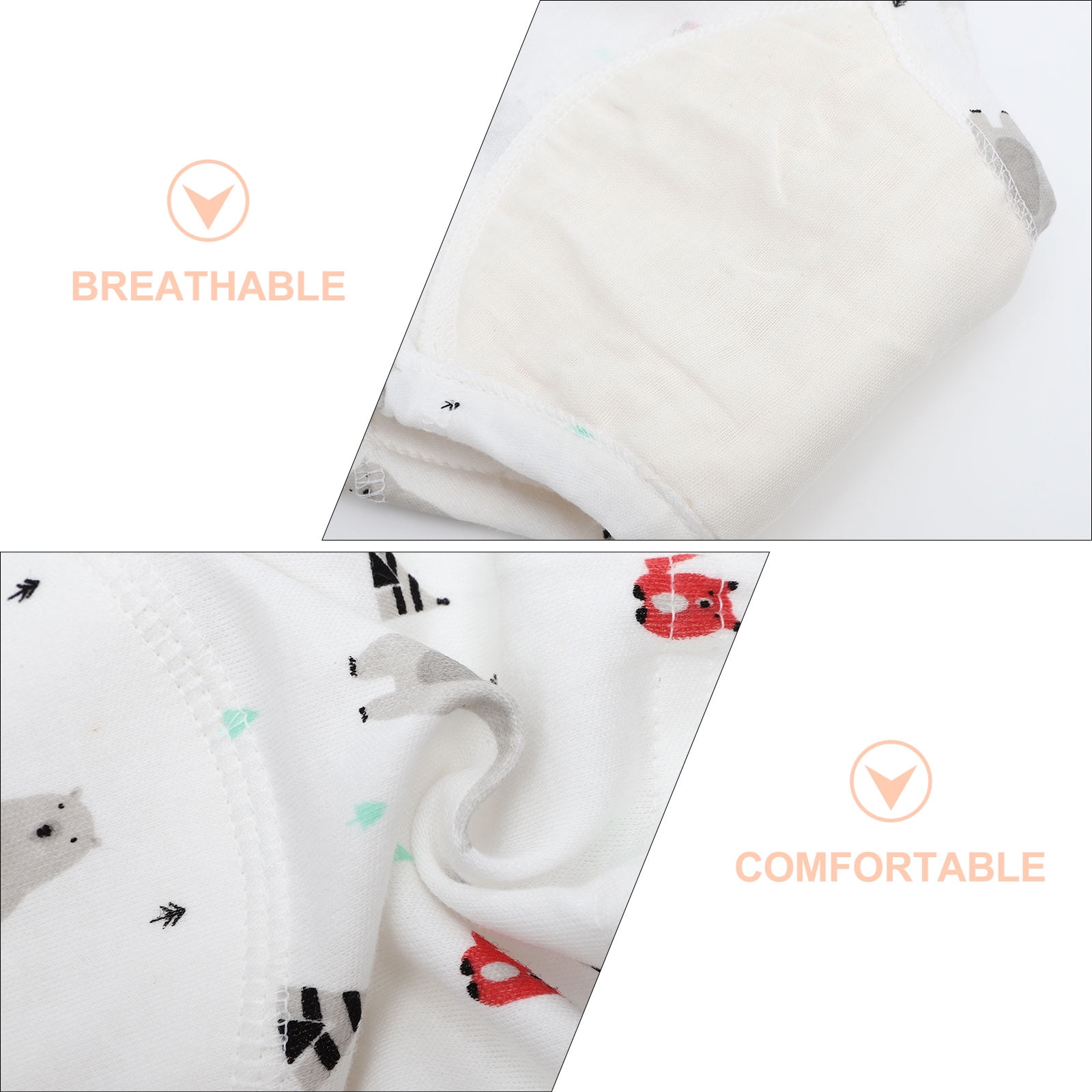 TEHAUX 6-Pack Reusable Newborn Cloth Diapers White Baby Nappies Soft Washable Baby Diaper Set