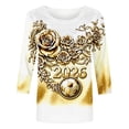 thumbnail image 7 of Levmjia Women's 3/4 Sleeve Graphic Tee England Lion 2026 Football Soccer Top Vintage Style Casual Crew Neck T Shirt Summer, 7 of 7
