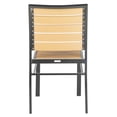 thumbnail image 6 of SAFAVIEH Koda Outdoor Stackable Patio Chair, Black/Brown, Set of 2, 6 of 11