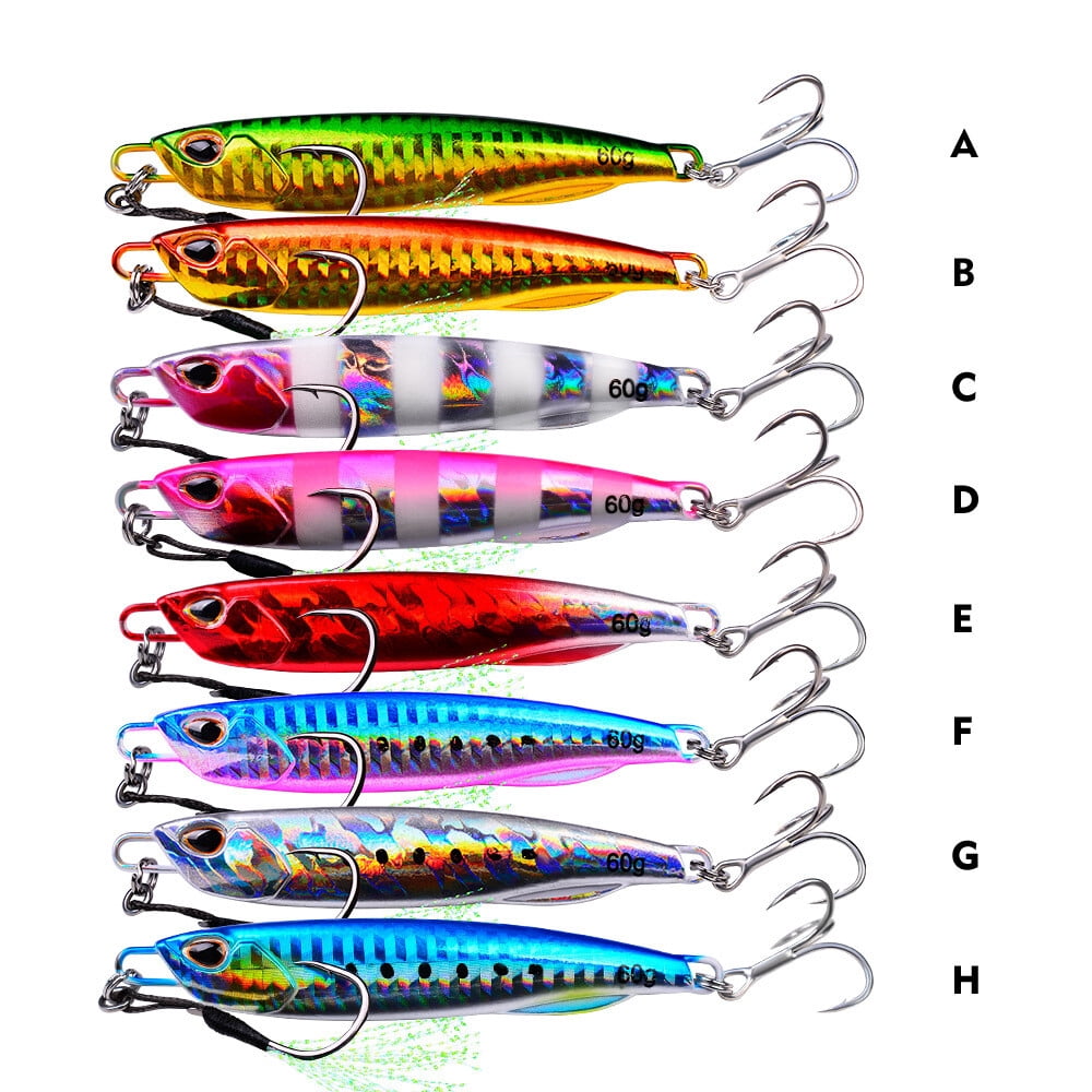 8 Pack Offshore Micro Butterfly Metal Jigs Fishing Lure For Tuna Snapper Bass