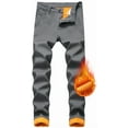 thumbnail image 2 of Pantalones vaqueros de invierno for hombre con forro polar, elásticos y térmicos, de corte regular for clima frío., 2 of 7
