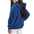 thumbnail image 5 of Lutiedan Zip up Sherpa Jacket for Girls Fuzzy Fleece Hooded Warm Outerwear Lightweight Casual Winter Coat with Pockets Size 5-15,Blue, 5 of 7
