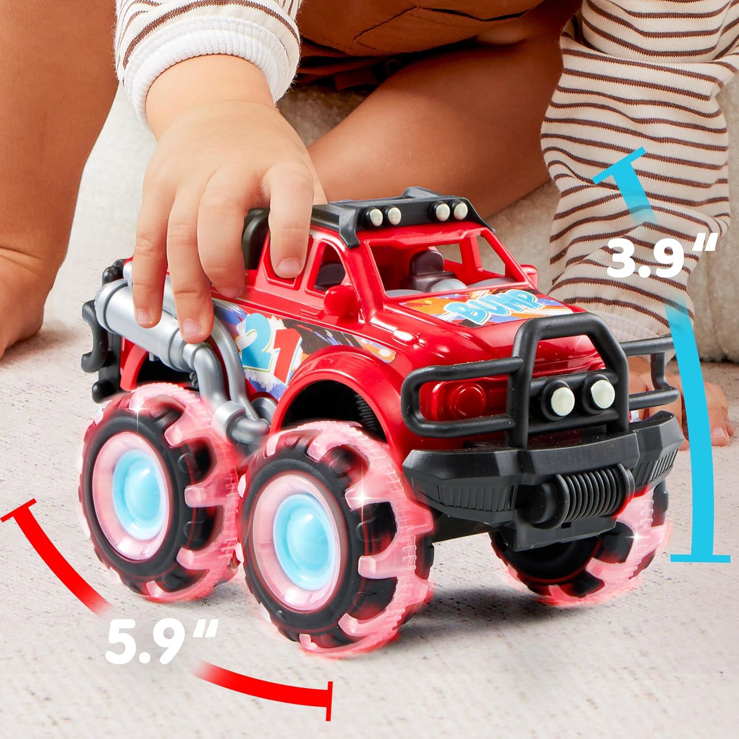 Joyfy Monster Truck Toys, 3-Pack with LED Flashing Wheels photo 7
