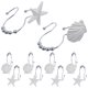 thumbnail image 4 of 12 ganchos marrones para cortina de ducha y baño con diseño de caballito de mar y conchas (estilo mixto), 4 of 7