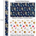 thumbnail image 4 of Burymento Space Wrapping Paper Roll, Birthday Wrapping Paper for Boys, Navy Blue Astronaut Gift Wrap for Kids Birthday Outer Space Party Decor RocketShip Wrap Galaxy Planets Stars (17 Inch X 33 Feet), 4 of 7