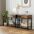thumbnail image 6 of Yesfashion End Table with Charging Station, Side Table and Night Stand with USB Ports & Outlets, Nightstand with Drawer, Fabric Bag and Storage Shelf, 6 of 10