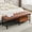 Light Brown, variant on BRILHAMEZ 55" Tufted Upholstered Storage Bench, Faux Leather Entryway Shoe Bench with Metal Shelf, End of Bed Bench for Bedroom & Living Room, Dark Brown