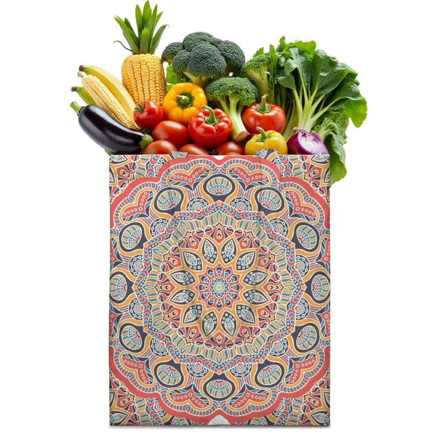 Sac Fourre-Tout Style Folk – Design Ethnique Mystique, Réutilisable et Pliable
