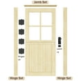 thumbnail image 3 of 36" x 80" Qucik Assemble Jamb, Not Prehung, 4-Lite Split Dutch Door Unfinished Solid Pine Wood Clear Glass Slab Doors Half Interior Door, 3 of 8