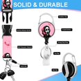 thumbnail image 3 of GFDYREE Pink Ghost Lanière avec Porte-Identité, Lanières Rétractables pour Badges d'Identité pour Femmes, Mousqueton Robuste, Porte-Badge Vertical avec Lanière Détachable pour Enseignant Infirmière Bureau, 3 of 7