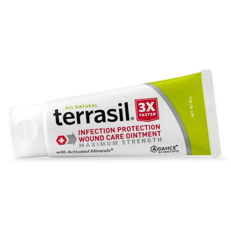 Terrasil® Wound Care Maximum Strength with All-Natural Activated Minerals® for the Fast Healing of Wounds, Burns, Cuts, Scrapes, Ulcers and More 3X Faster (50gm tube (Best Medicine For Ulcers)