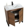thumbnail image 4 of Fine Fixtures Opulence Collection 30 in. W x 18 in. D x 33 in. H Bathroom Vanity in Walnut Ebony with White Ceramic Sink - Black hardware, 4 of 9