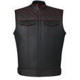 thumbnail image 5 of SOA Men's Leather Armor Motorcycle Vest - 100% Genuine Cowhide Biker Paisley Red 3XL, 5 of 8