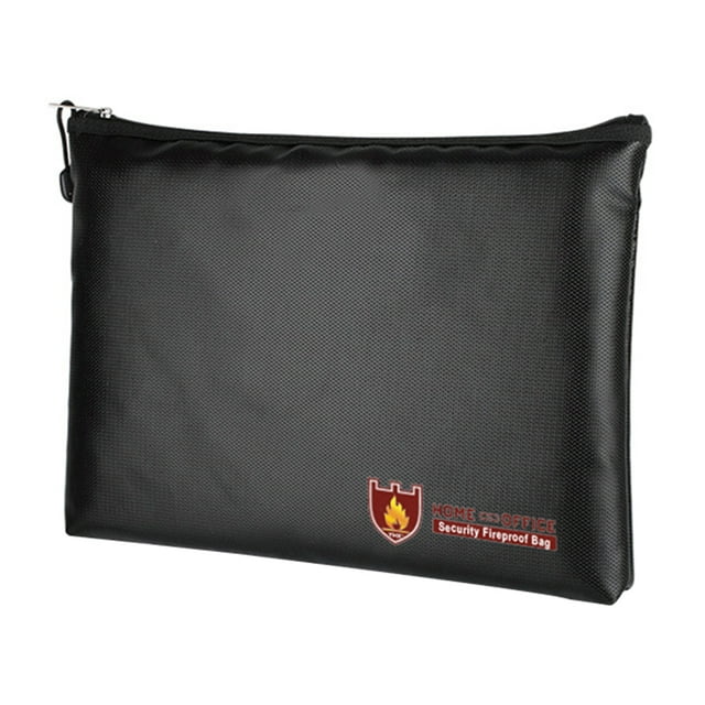 Fireproof Document Bag, Waterproof Fire-resistant Zippered Pocket for Cash, Bank File, Passports, Photos, Valuables and Jewelry Protection (29cm * 20cm)