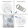 thumbnail image 3 of Octopus Coastal Shower Curtain Set - Long 72" x 84" Washable Bathtub Curtain with 12 Hooks, Beach Nautical Ocean Coral Seahorse Vintage Waterproof Fabric Shower Curtains for Bathroom/Bathtub Décor, 3 of 6