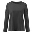 thumbnail image 3 of Pntutb Rollback Women Autumn Long Sleeve Blouse Round Neck Casual Pullover Tops, 3 of 6