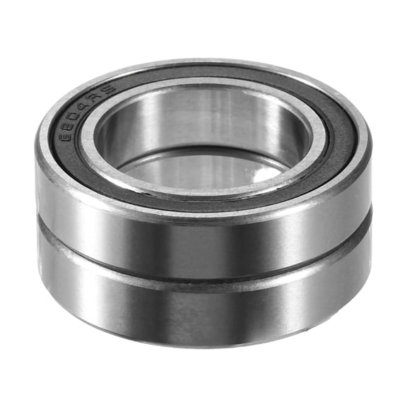 Unique Bargains 2 Pcs 6804-2RS 20x32x7mm Double Rubber Shield Single Row Deep Groove Ball Bearings Silver Tone
