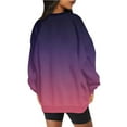 thumbnail image 3 of CLOISE Sweatshirts for Women Gradient Oversized Sweatshirts Round Neck Long Sleeve Hoodies Shirts Blue Drop Shoulder Basic Tops Fall Casual Preppy Clothes XL, 3 of 5