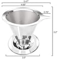 thumbnail image 4 of Pour Over Coffee Dripper, Paperless Reusable Coffee Filter, Pour Over Coffee Maker for Single Cup Brew, Double Mesh Design of Stainless Steel Cone Filter for Perfect Extraction (1-2 Cup), 4 of 6