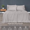thumbnail image 3 of SHILIU-4 Pcs Cotton Sheets - 100% Natural Cotton Soft, Lightweight & Breathable Crispy Percale Bed Sheets, Twin Sheets Set 16" Deep Pockets, Opal Gray, 3 of 4