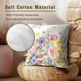 thumbnail image 5 of Spring Watercolor Flowers Throw Pillow Cover 20x20 Inch Pack of 2 Floral and Leaves and Butterfly Cushion Pillow Case Square Cotton Flower Pillowcase for Spring Party Bed Sofa Home Car Bedroom Outdoor, 5 of 6