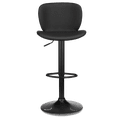 thumbnail image 3 of Bouclair Tabouret de Bar Réglable en Similicuir Texturé Noir et Métal, 3 of 10