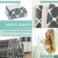 thumbnail image 5 of Elegant Comfort Throw Blanket, Reversible Sherpa Flannel, Ultra-Soft, Fuzzy, Plush- All season Lightweight Decorative Throw, 50 x 60 inches, Ogee Pattern Sherpa Throw, Silver Gray, 5 of 5