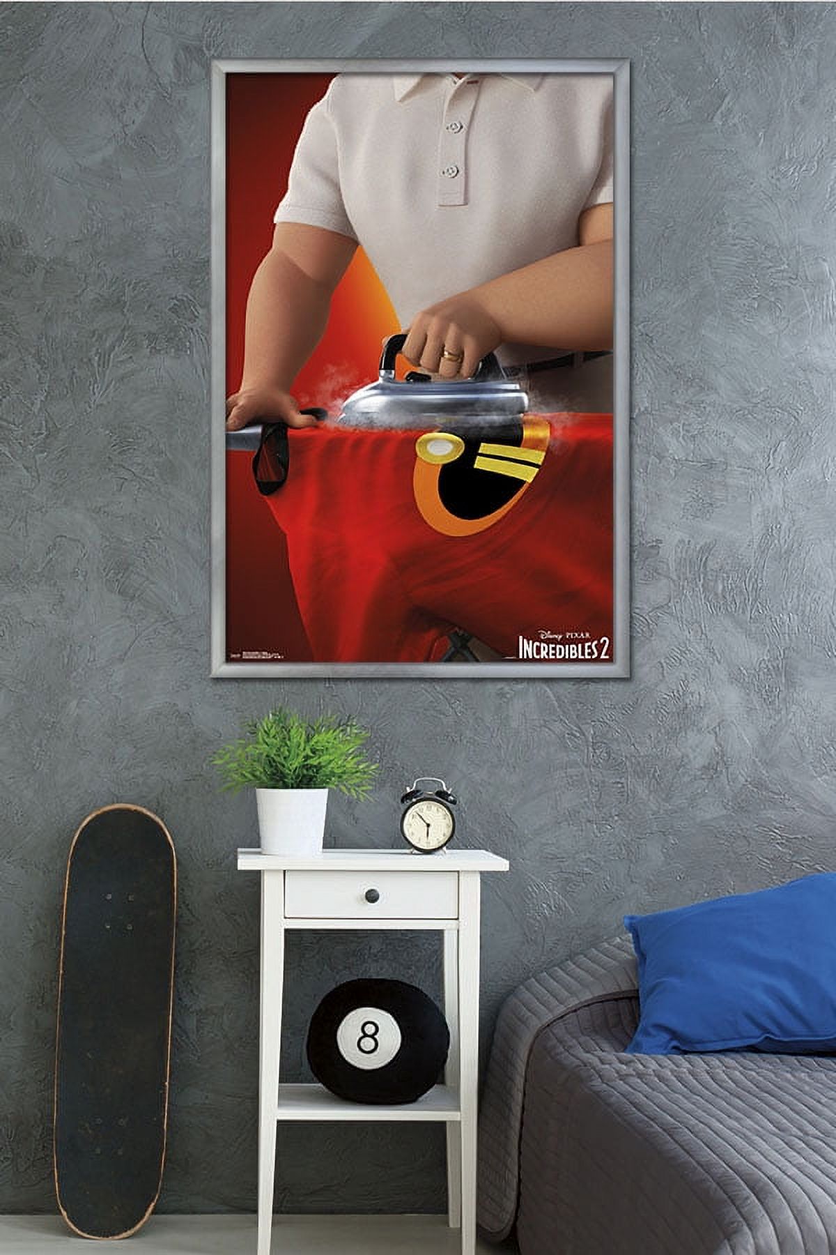 Disney Pixar The Incredibles 2 - Ironing Wall Poster, 22.375" x 34", Framed