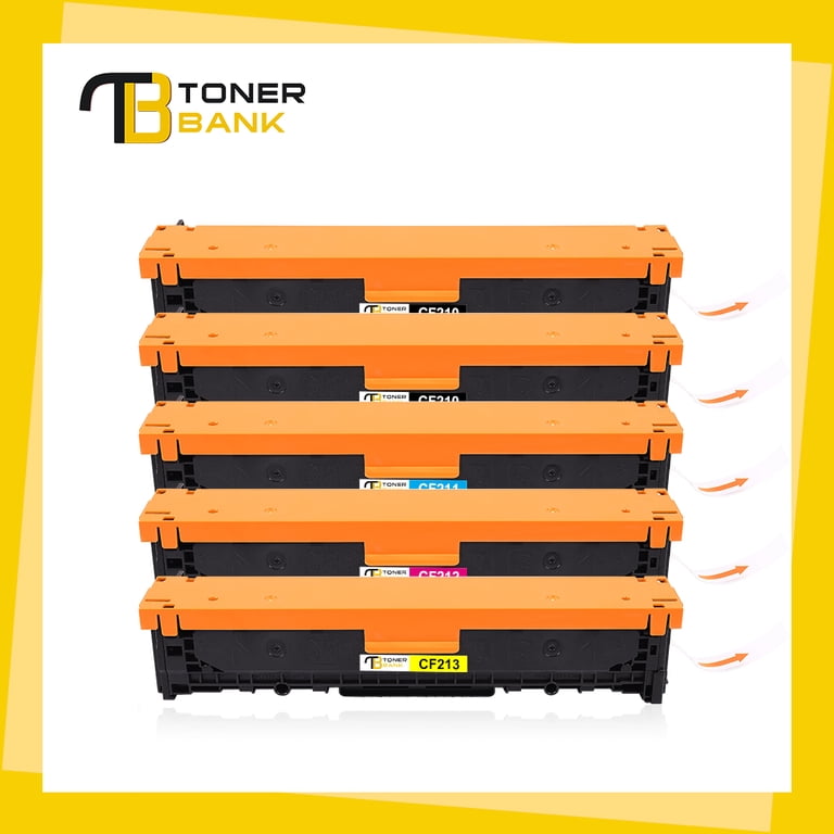 5-Pack Cool Toner CF210X / 131X Compatible Toner – For HP LaserJet M251n, M276nw, Black & Color