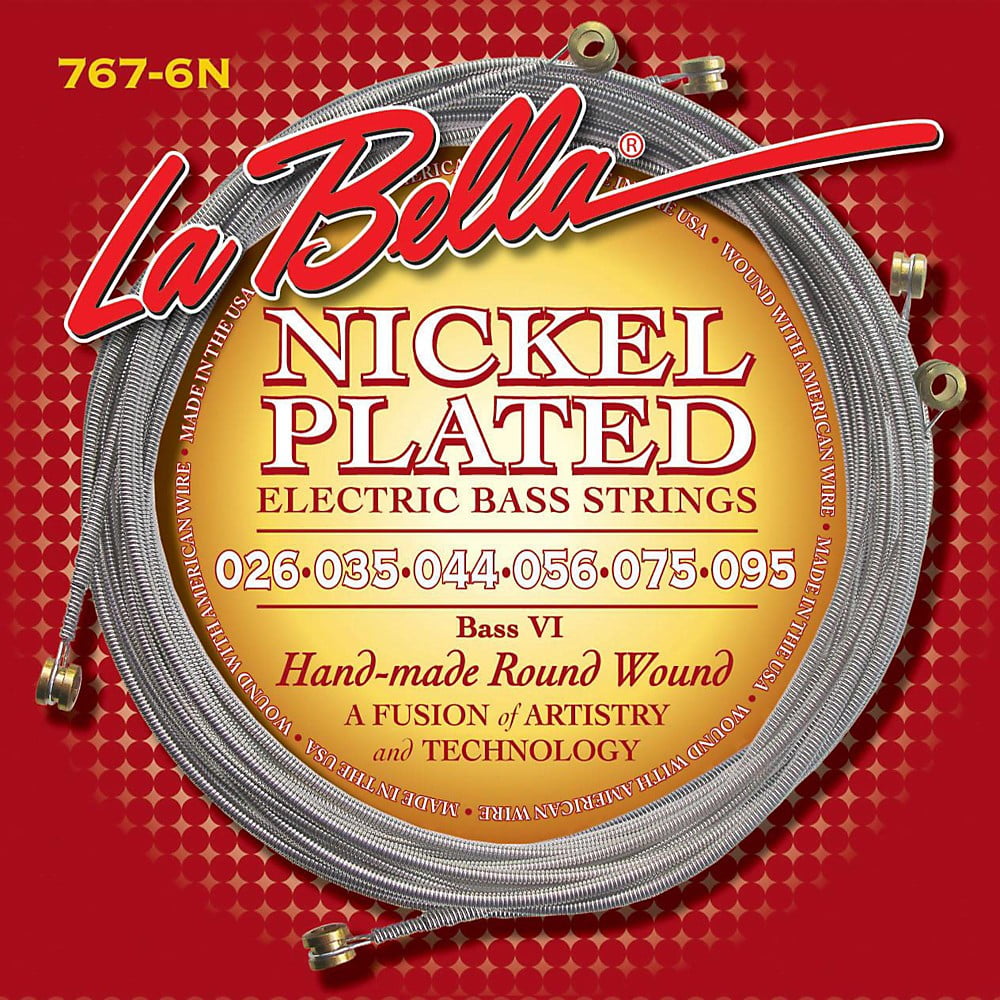 LaBella 7676N Nickel Round Wound 6String Bass Strings Nickel