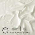 thumbnail image 5 of American Home Collection Cooling Pillowcases - Viscose Made from Bamboo - 400 Thread Count Premium Sateen Weave Pillow Cases Set of 2 Queen, Ivory White, 5 of 7