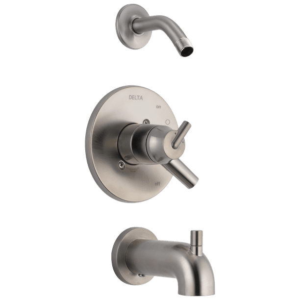 Delta Trinsic Monitor 17 Series Tub, Delta Trinsic Stainless 2 Handle Bathtub And Shower Faucet