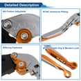 thumbnail image 4 of Palancas de freno y embrague cortas y largas únicas para Honda Rebel/CMX 500/300 17-21, palanca de freno ajustable de aleación de aluminio con mango de titanio y extremo naranja, 4 of 7