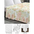 thumbnail image 6 of Beige Flowers King Size Flat Sheet, Wrinkleproof & Fadeproof Cooling Flat Bed Sheet Only, Farmhouse Botanical Floral Green Leaves Breathable Soft Bedding Top Sheets 105 x 98 Inches, 6 of 8