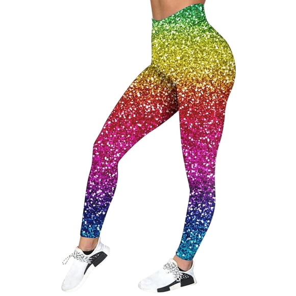 GDREDA Women's Carnival Print Casual Yoga Pants Fashionable Athletic Leggings for Sports and Everyday Wear Multicolour,L