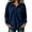 Dark Blue, variant on Womens Casual Collared Henley Button Placket Long Sleeve Ribbed Loose Fit Daily Wear Top