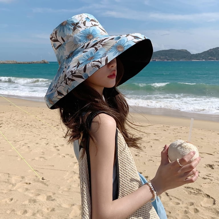 Zhengup Women Summer Sun Hat Wide Brim Wired Edge Floral  display picture 3