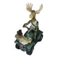 thumbnail image 4 of Rustic Western Elk Moose With Captured Man Hunter Driving ATV Car Figurine, 4 of 9